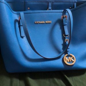 blue Michael Kors small tote